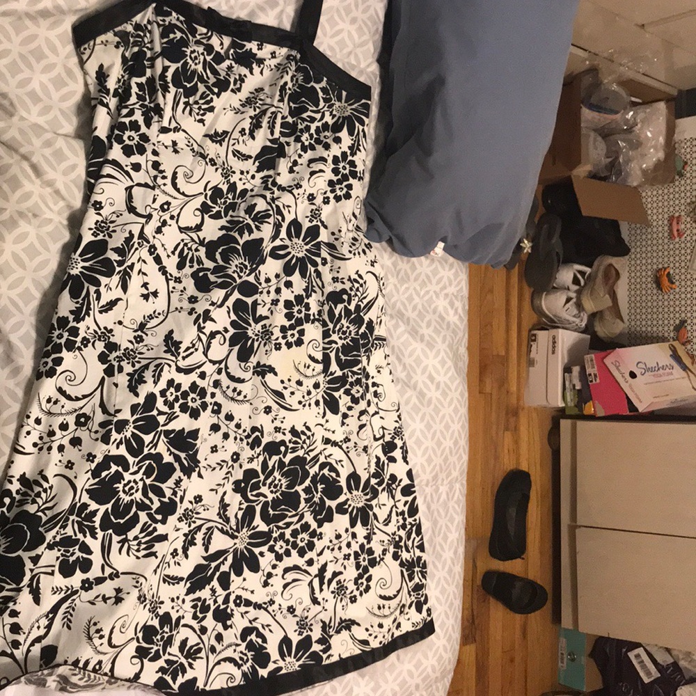 Black and white flower dress